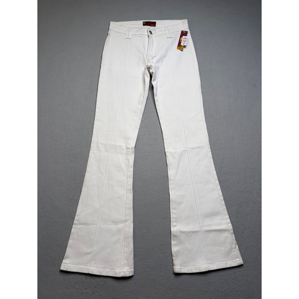 Just USA Jeans Womens 1‎ White Flare Low Rise Stretch Seam Front Vintage NWT
